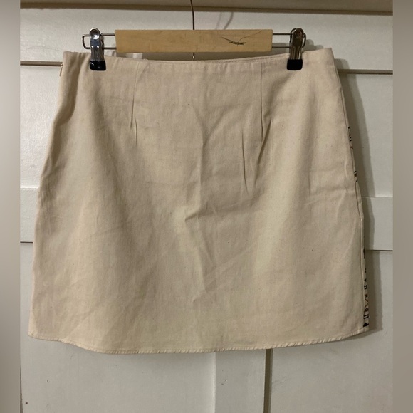 NWT blu pepper mini skirt Large Oatmeal boho print - Picture 4 of 8